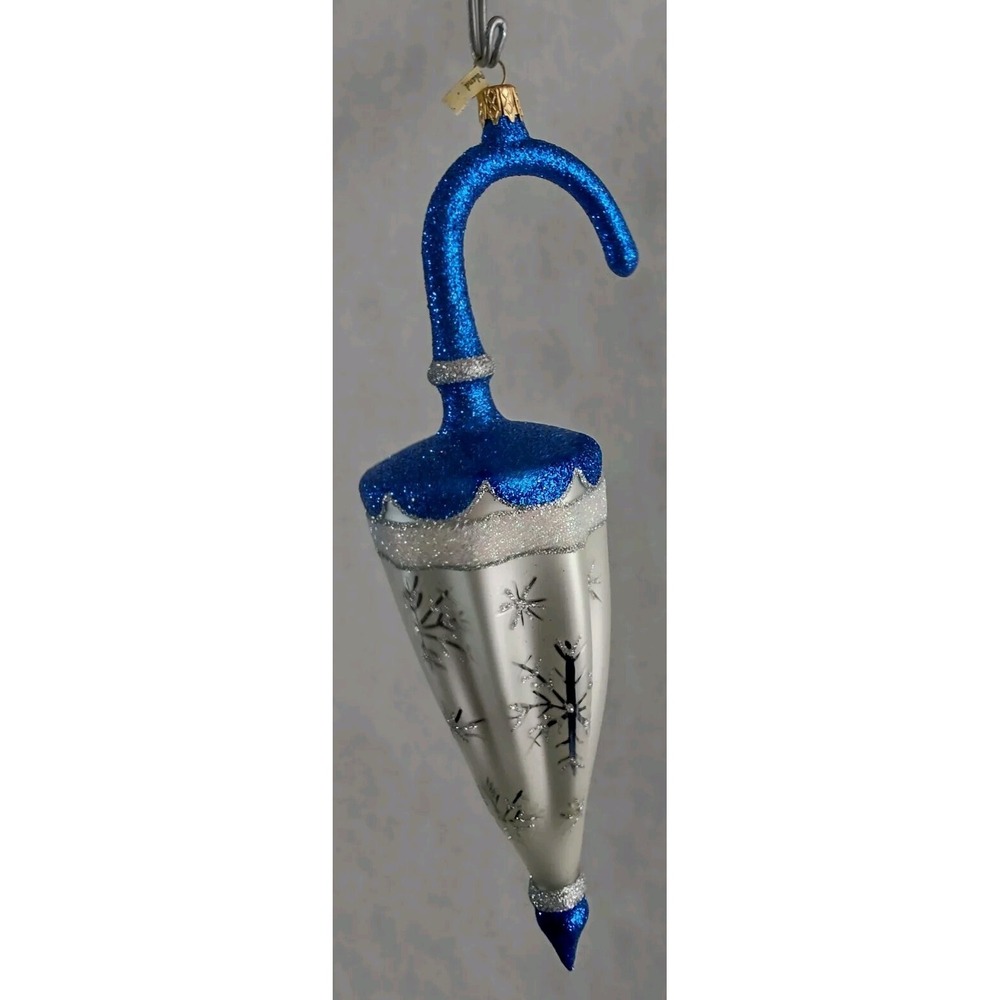 Glass Ornaments Umbrella Hand Painted Made in Poland Radko Inspired